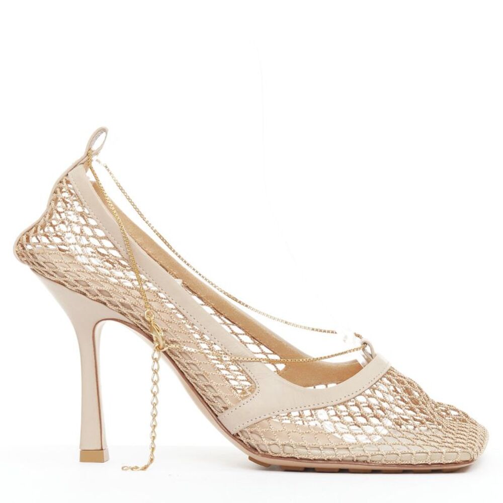 Bottega Veneta Leather Fishnet Heels
